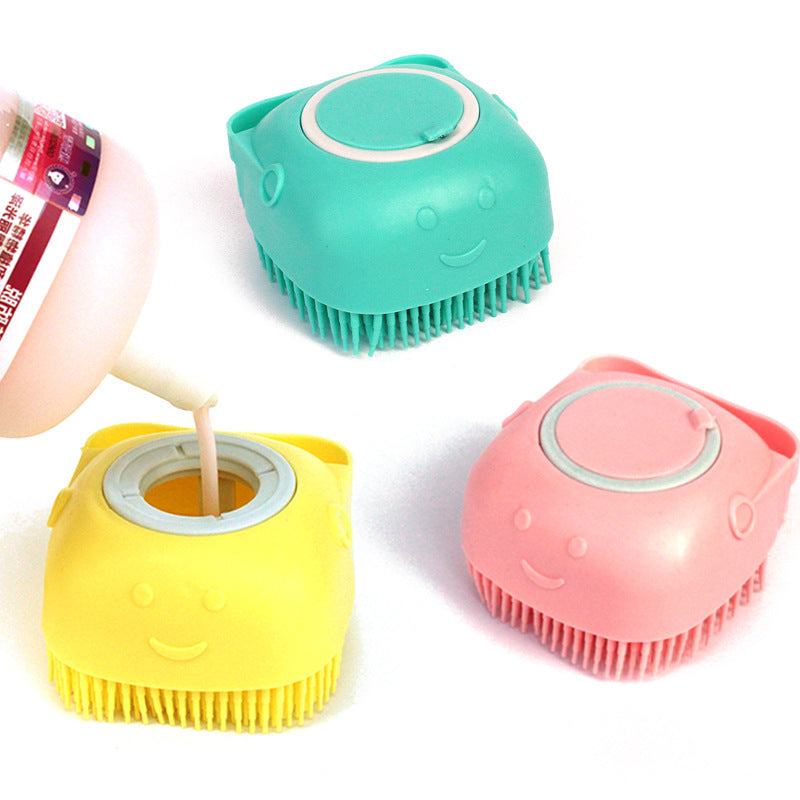 🧴 Silicone Pet Bath Brush –