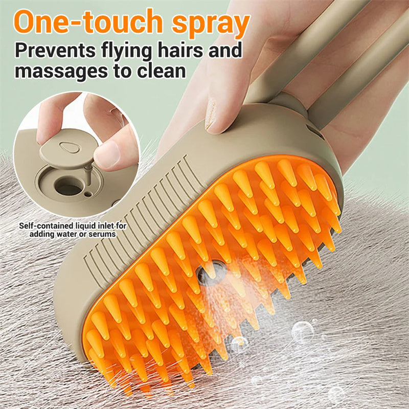 🐾 3-in-1 Electric Steam Pet Brush –