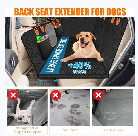 🚗 Dog Rear Seat Extension with Hard Bottom
