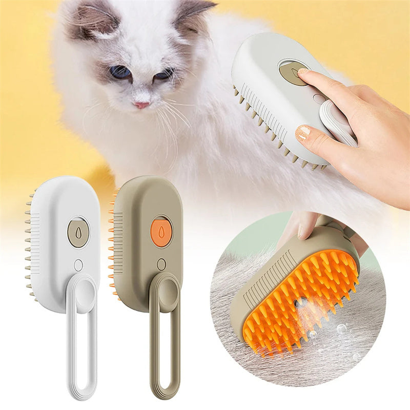 🐾 3-in-1 Electric Steam Pet Brush –