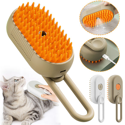 🐾 3-in-1 Electric Steam Pet Brush –