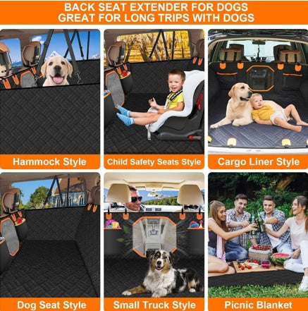 🚗 Dog Rear Seat Extension with Hard Bottom