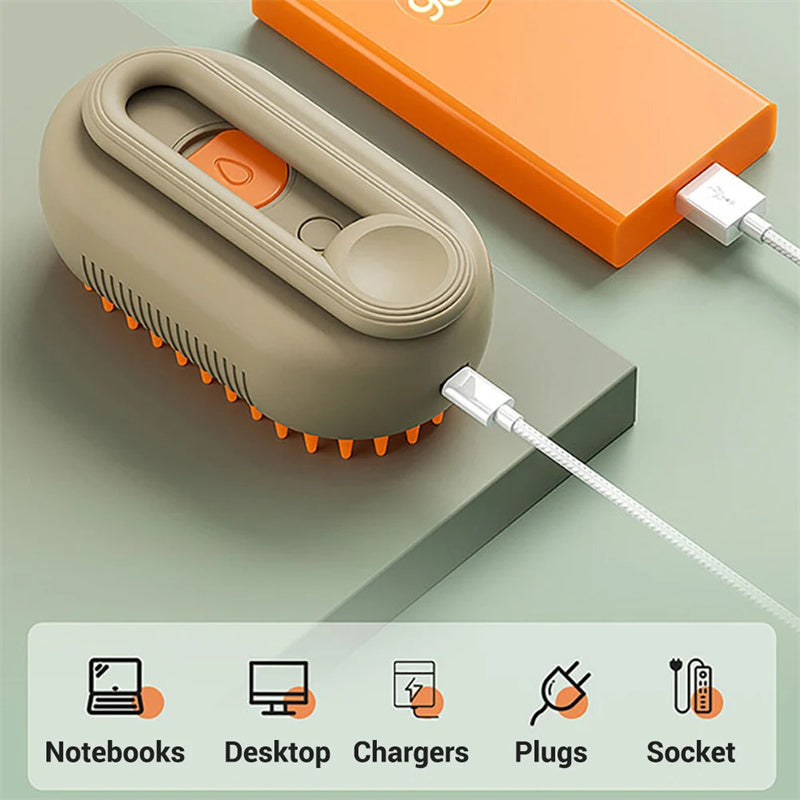 🐾 3-in-1 Electric Steam Pet Brush –