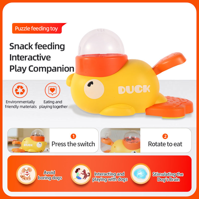 🐶 Dog Puzzle Feeder Toy – Cartoon Duck Treat Dispenser