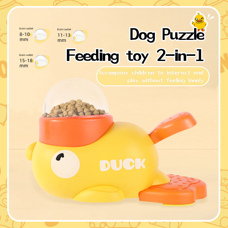 🐶 Dog Puzzle Feeder Toy – Cartoon Duck Treat Dispenser