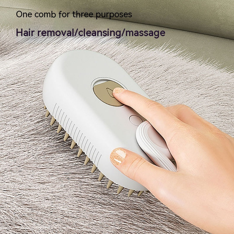 🐾 3-in-1 Electric Steam Pet Brush –