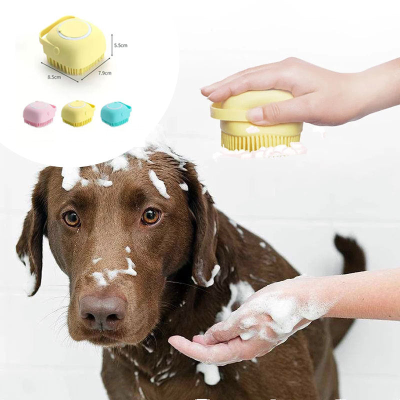 🧴 Silicone Pet Bath Brush –