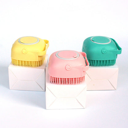 🧴 Silicone Pet Bath Brush –
